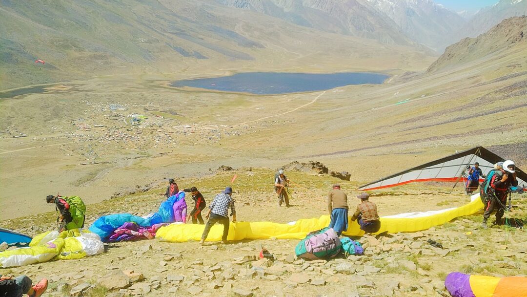 Paragliders take off from here during the Shandur Polo Festival