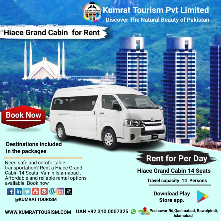 Hiace Grand Cabin for Rent in Islamabad – Daily Rental with Driver