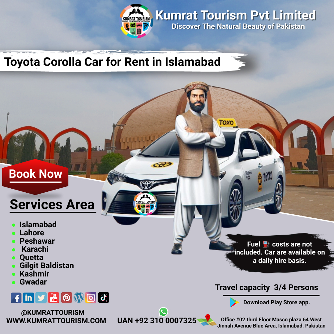 Toyota Corolla Car Rental in Islamabad - Daily Basis with Driver