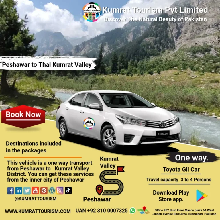 Peshawar to Thal Kumrat Valley Rent A Car One Way Trip