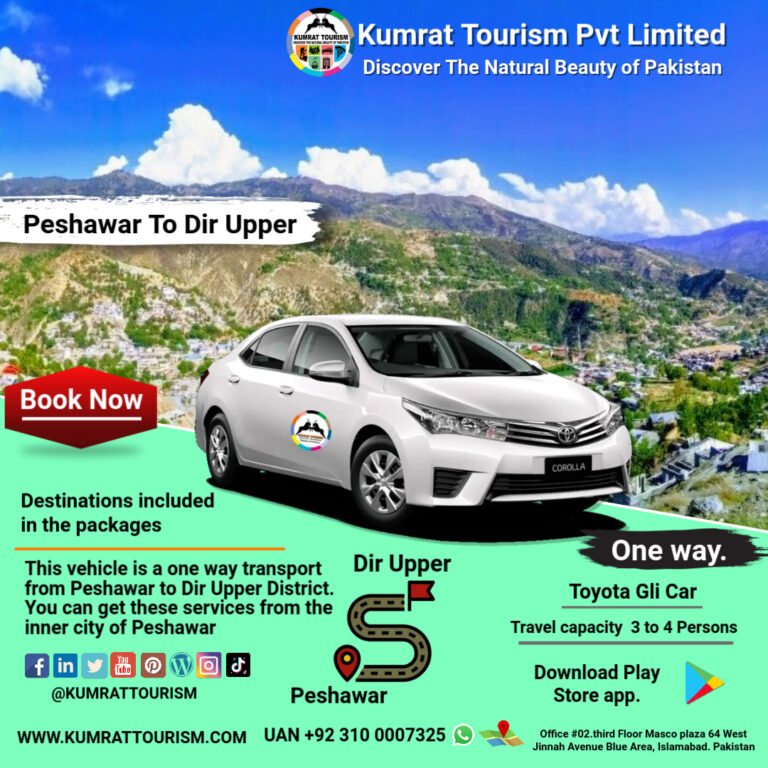 Peshawar to Upper Dir Rent A Car One Way Trip