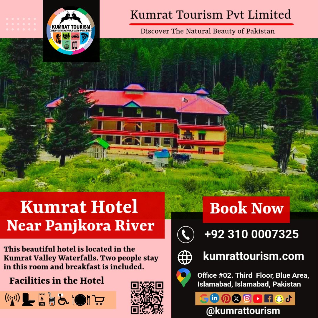 Kumrat Hotel near Panchkora River 🏞️🌲