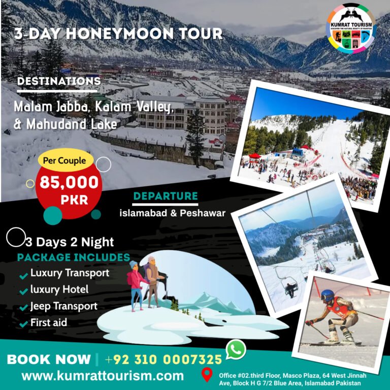 Islamabad to Malam Jabba, Kalam Valley & Mahodand Lake — 3-Day Honeymoon Winter Tour (Snowfall Experience)