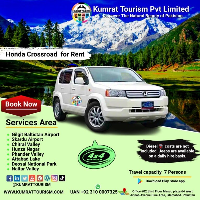 Honda Crossroad 4x4 for Rent in Skardu and Gilgit Baltistan