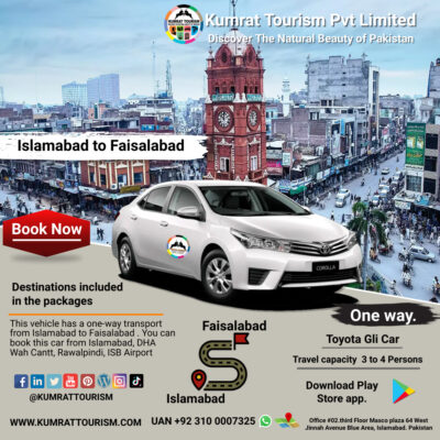 Islamabad to Faisalabad Rent Car