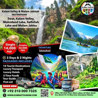 Swat, Kalam Valley, Mahodand Lake And Malam Jabba Group 3 Days Tours Packages