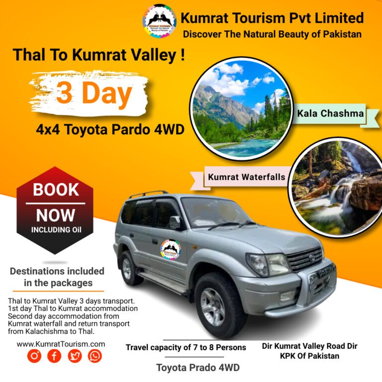 Thal To Kumrat Valley 3 Day Prado & Land Cruiser 4x4 Jeep For Rant